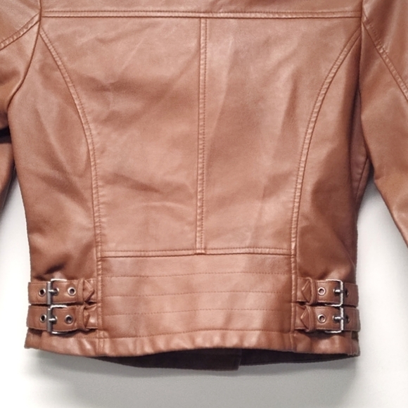 Coffee Shop New York jacket vegan leather cropped bomber brown Size: S - Picture 5 of 6